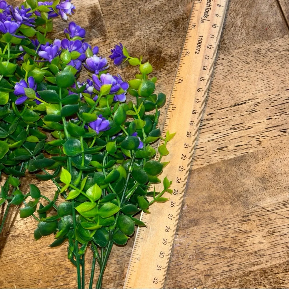 6 pcs Purple Artificial Flowers Outdoor Plastic Faux Flowers NWOT